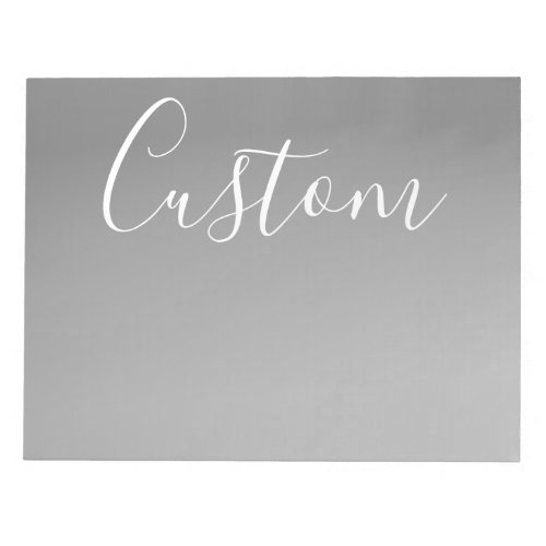 Elegant Modern White Script Writing Gray Gradient  Notepad