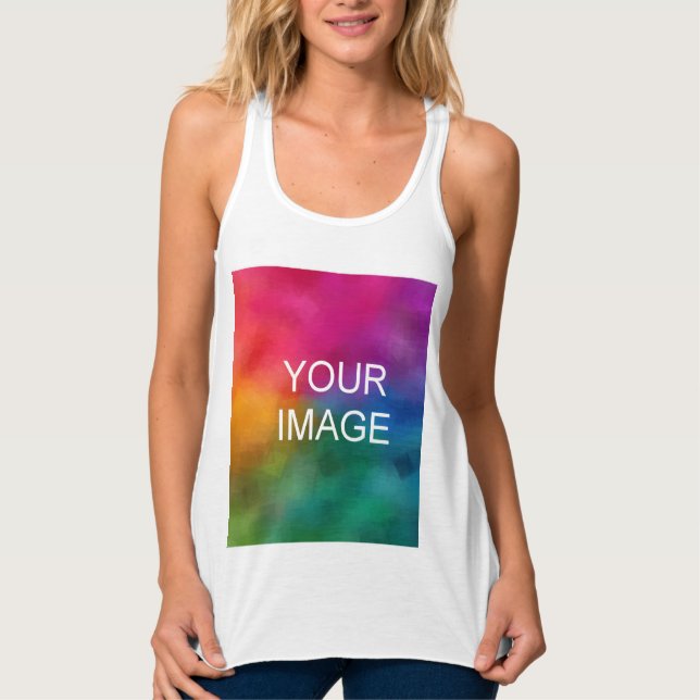 Elegant Modern White Template Trendy Upload Image Tank Top (Front)