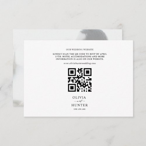 Elegant Modern White Wedding Enclosure Card