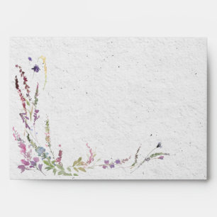 Elegant Modern Wildflower Art Paper Wedding Envelope