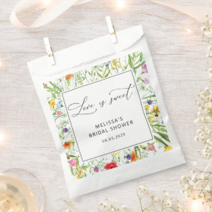 Elegant Modern Wildflower Bridal Shower Favor Bag