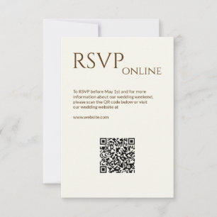Elegant Modern Wildflower Off-White Wedding RSVP Card