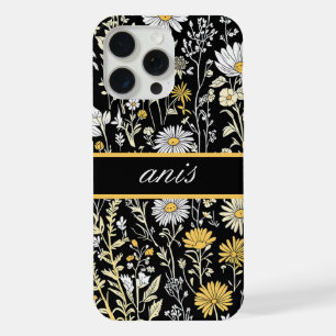 Elegant Modern Wildflowers monograme iPhone 15 Pro Max Case