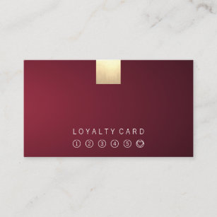 Elegant Modern Wine Gradient Gold Loyalty Punch Business Card