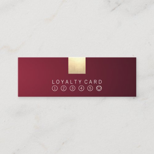 Elegant Modern Wine Gradient Gold Loyalty Punch Mini Business Card