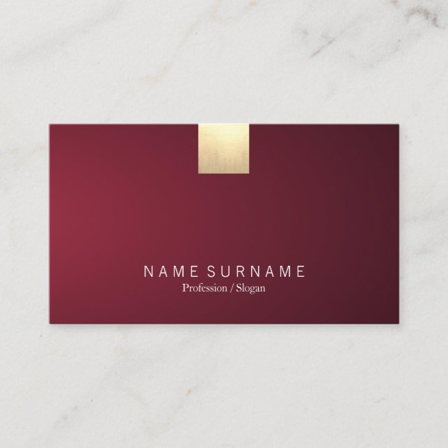 Elegant Modern Wine Violet Gradient Gold Accent Business Card (Front)