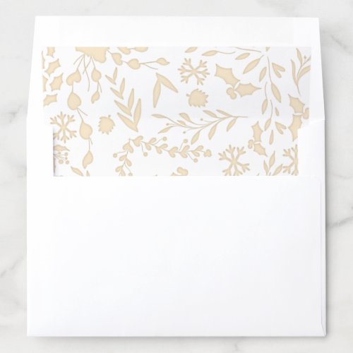 Elegant Modern Winter Botanical_Gold Envelope Liner