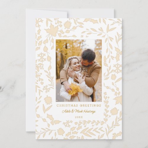 Elegant Modern Winter Botanical Photo-Gold