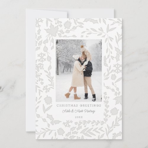 Elegant Modern Winter Botanical Photo-Silver