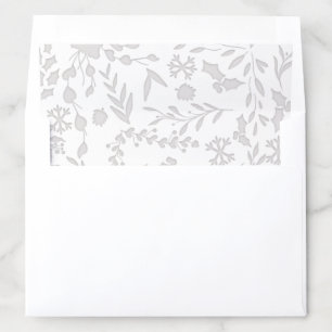 Elegant Modern Winter Botanical-Silver Envelope Liner