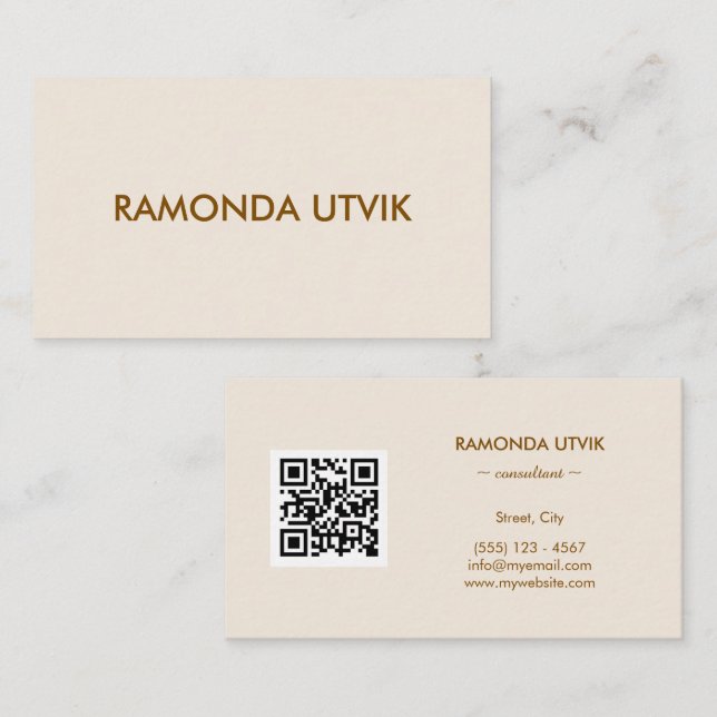 Elegant Modern with QR code Business Card (Front/Back)