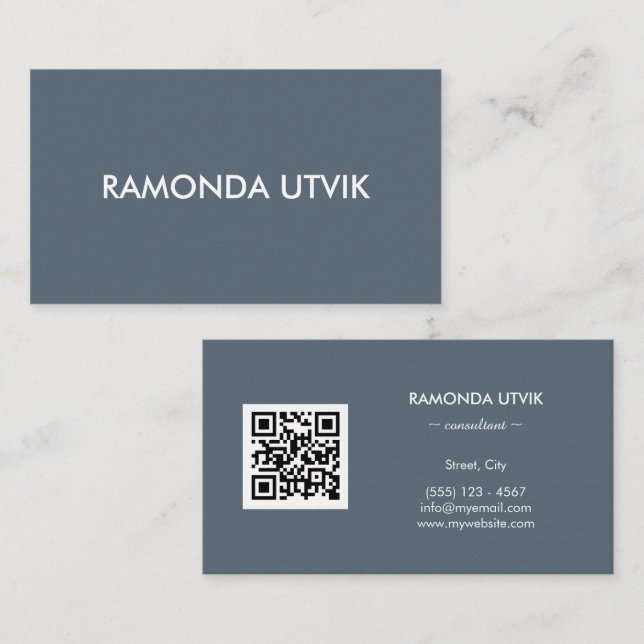 Elegant Modern with QR code Business Card (Front/Back)