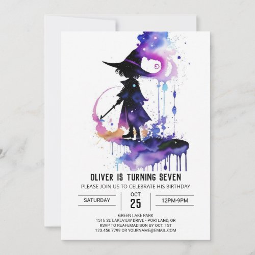 Elegant Modern Wizard Birthday Invitation