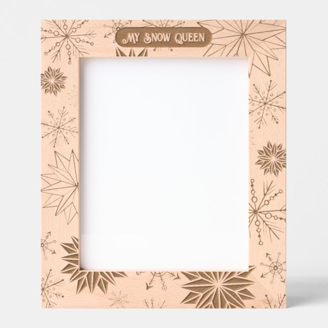 Elegant modern wooden ice crystals for her engraved frames (Front)