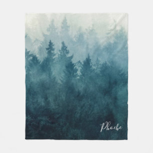 Elegant Modern Woodlands Personalized Fleece Blanket