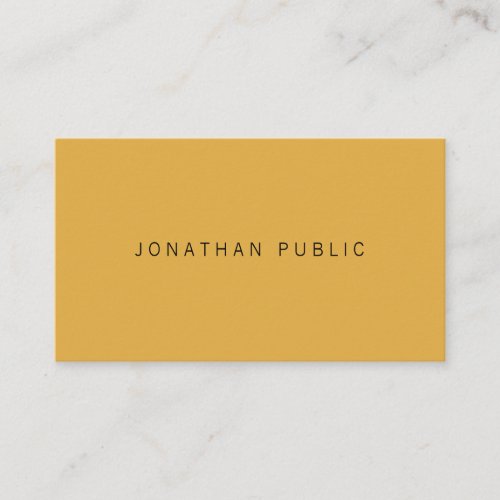 Elegant Modern Yellow Brown Simple Minimalist Business Card