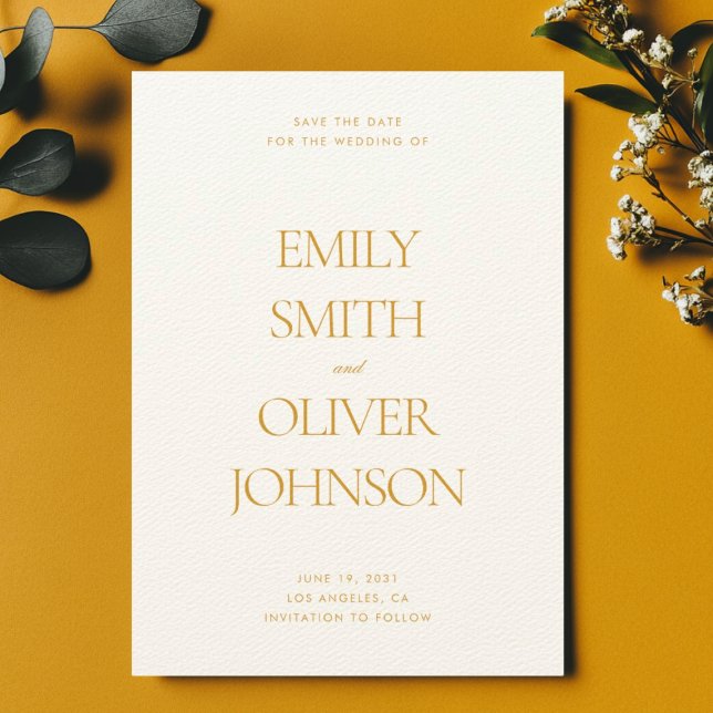 Elegant Modern Yellow Goldenrod Wedding Save The Date (Creator Uploaded)