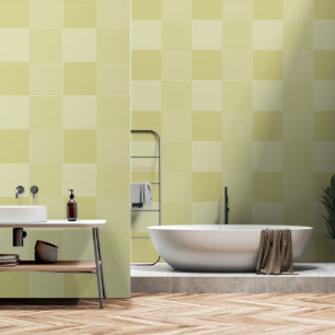 Elegant Modern Yellow Green Mist Geometric Squares Wallpaper