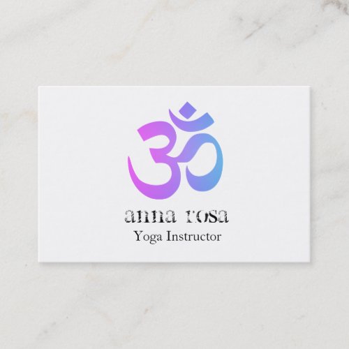   Elegant Modern Yoga Instructor Om Aum Symbol Business Card