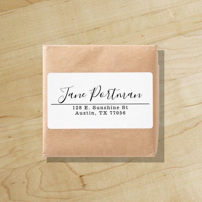 Elegant Modernity | Calligraphy Shipping Label ("Everyday is abundantly beautiful." 
Sincerely Best Wishes from Lucky Design World)