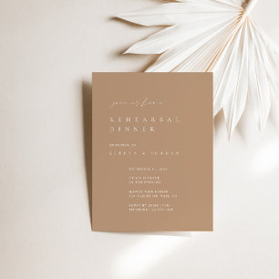 Elegant ModernTan Rehearsal Dinner Invitation