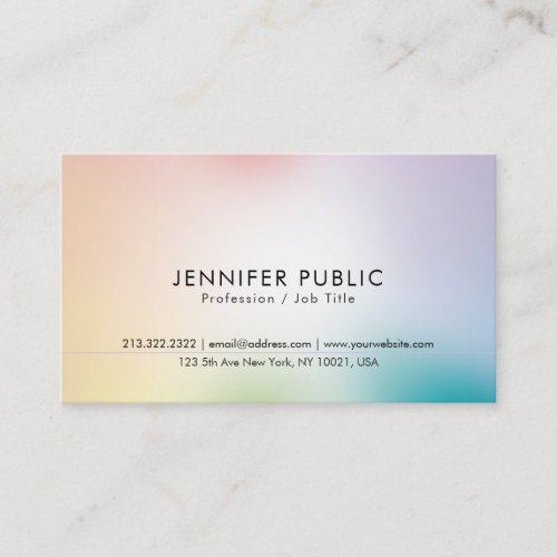 Elegant Modish Colors Minimalist Chic Design Business Card