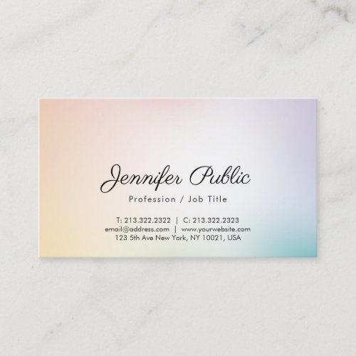 Elegant Modish Colors Minimalistic Chic Design Business Card