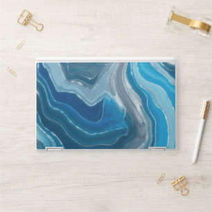 Elegant Modren Watercolor White,Blue & Light blue HP Laptop Skin