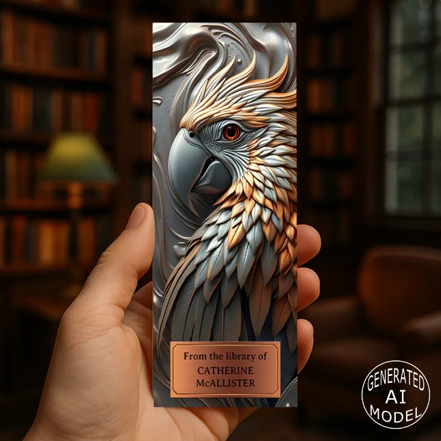 Elegant Molten Copper Silver Metallic Parrot Bookmarks (Creator Uploaded)