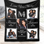 Elegant MOM 5 Photo Collage Monogram Unique Mom Fleece Blanket<br><div class="desc">Surprise mom this mothers day with a personalized 5 photo unique mother poem & monogram blanket. " Love You More" - "Always My Mother, Forever My Friend" Personalize this mom blanket with favorite photos, message and name.. Visit our collection for the best mom mother's day gifts and personalized mom gifts....</div>