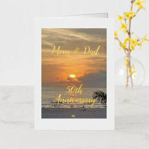 Elegant, Mom & Dad, 50th Anniversary, Card