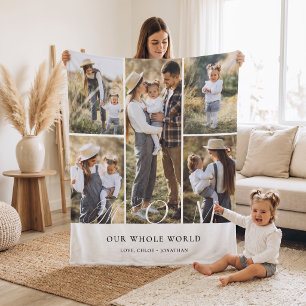 Elegant Mom Photo Collage Mothers Day keepsake Fleece Blanket