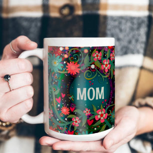 Elegant Mom Pink Green Floral Inspirivity Coffee Mug