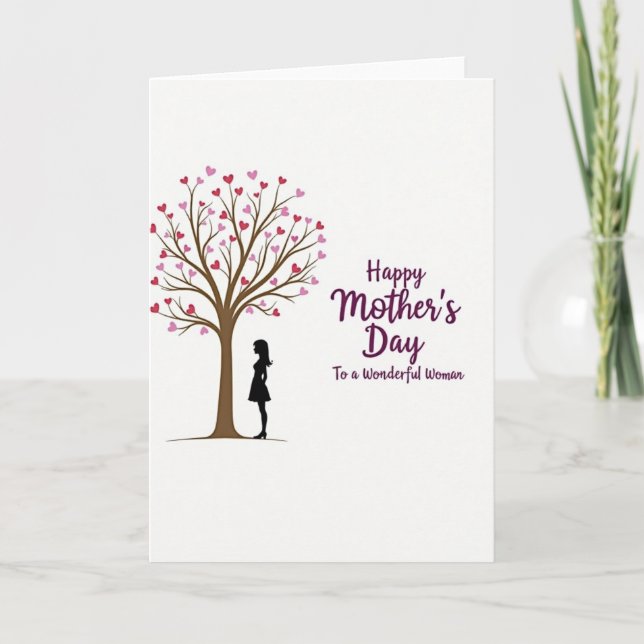 Elegant Mom Silhouette Card (Front)