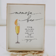 Elegant Momosa Bar Baby Shower Sign