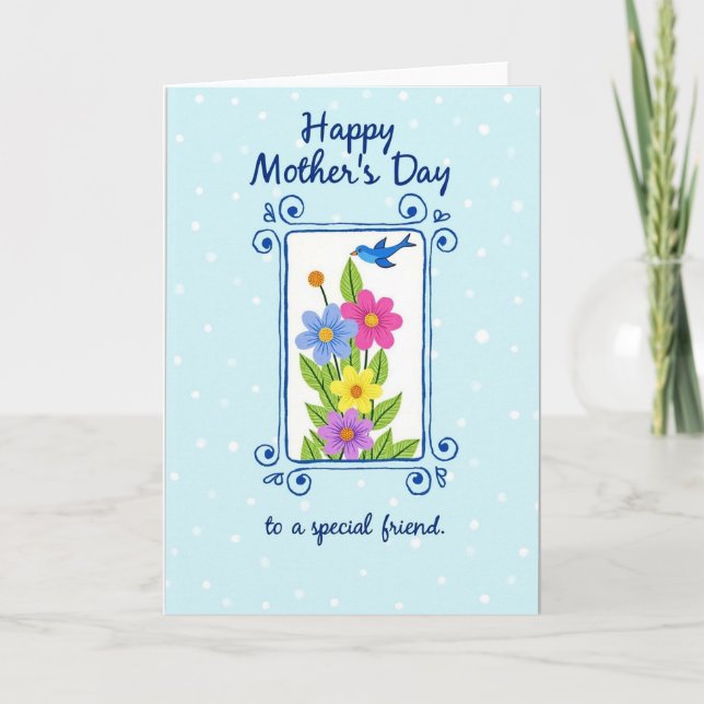Elegant Moms Day Flower Card (Front)