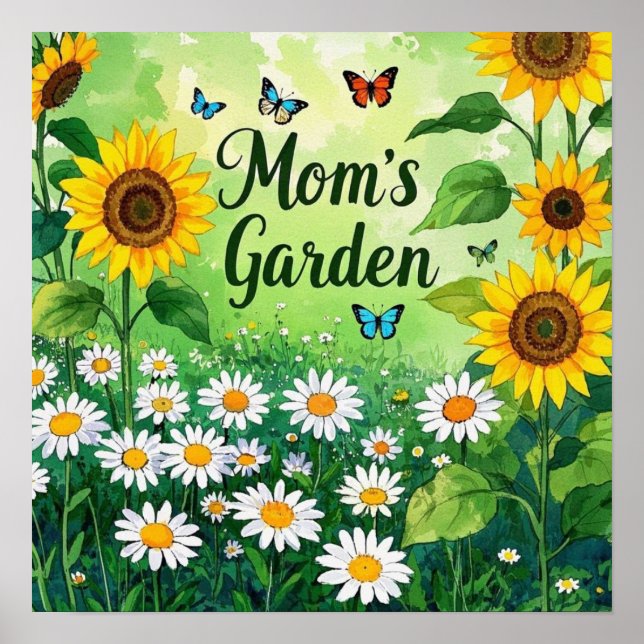 Elegant Mom's flower floral garden  Poster (Front)