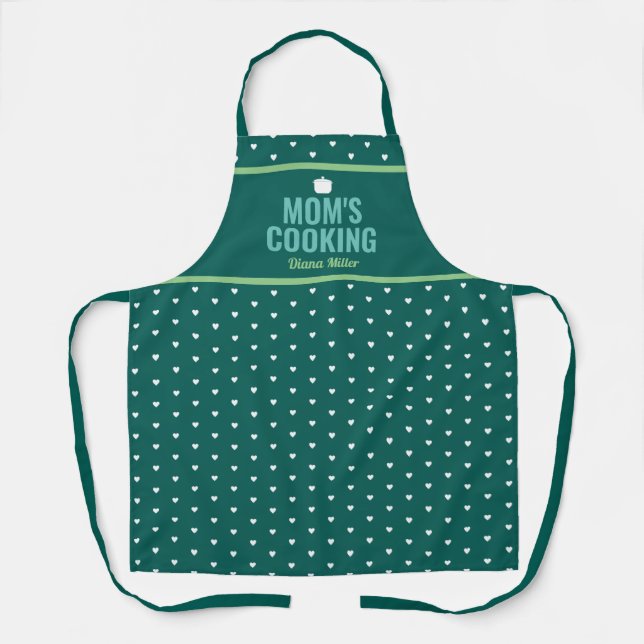 elegant mom's name on blue apron (Front)