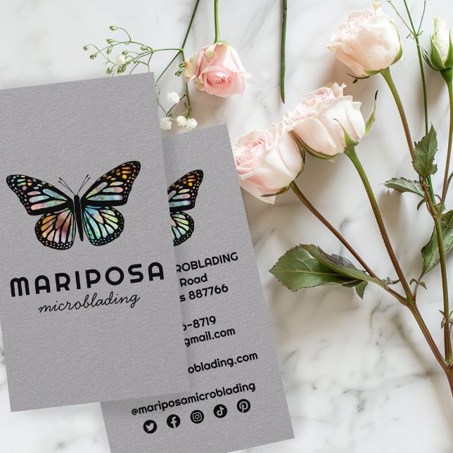 Elegant Monarch Butterfly Esthetician Beauty Salon Business Card (Elegant Monarch Butterfly Esthetician Beauty Salon Business Card
)