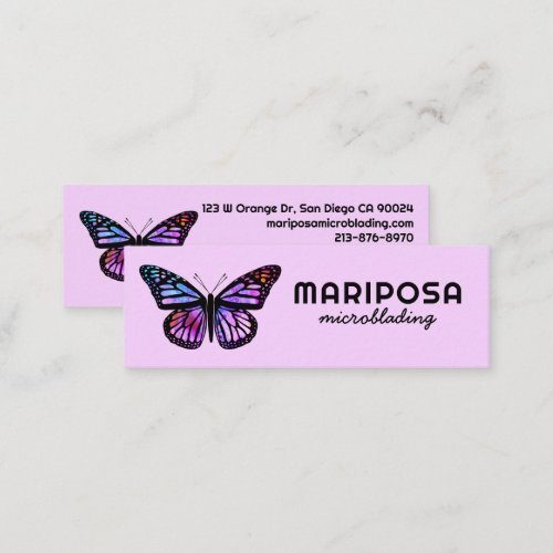 Elegant Monarch Butterfly Esthetician Beauty Salon Mini Business Card