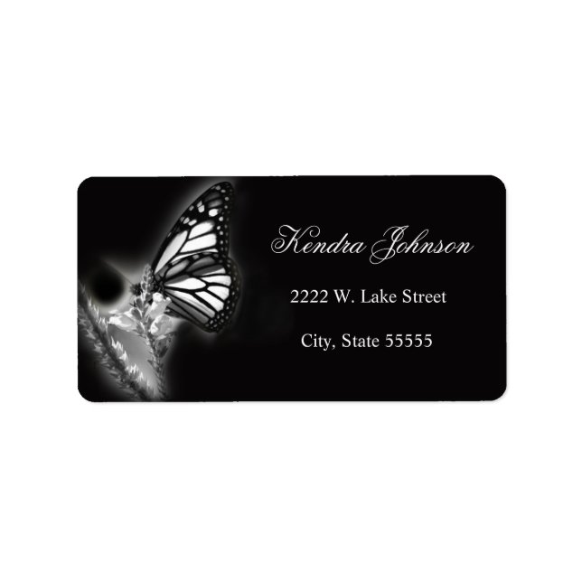 Elegant Monarch Butterfly Label (Front)