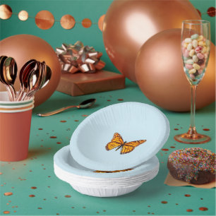 Elegant Monarch Butterfly Party Paper Bowls