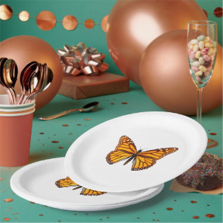 Elegant Monarch Butterfly Party Paper Plates