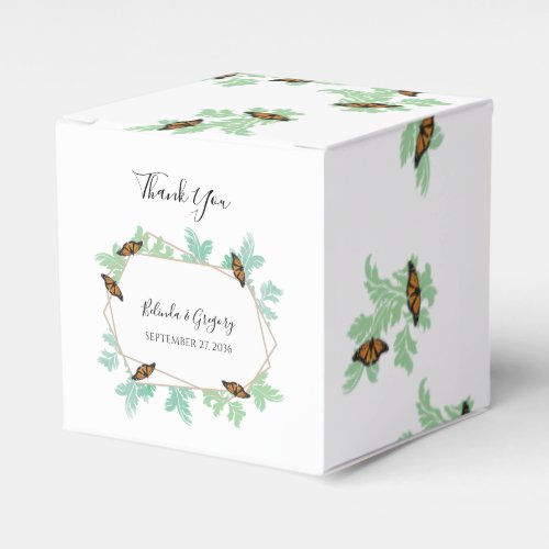 Elegant Monarch Butterfly Wedding Favor Boxes