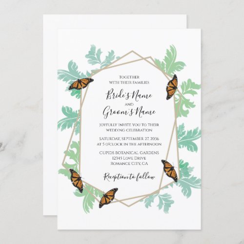 Elegant Monarch Butterfly Wedding Invitations