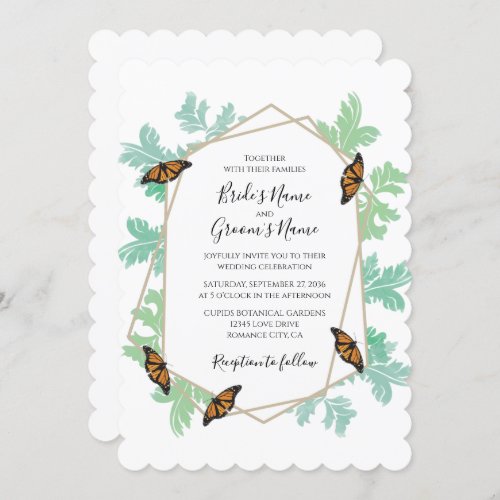 Elegant Monarch Butterfly Wedding Invitations