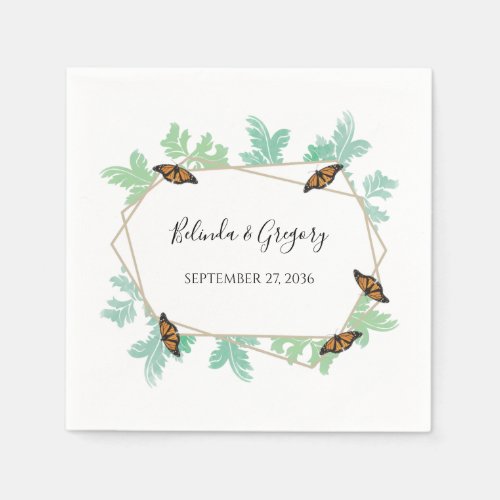 Elegant Monarch Butterfly Wedding Napkins