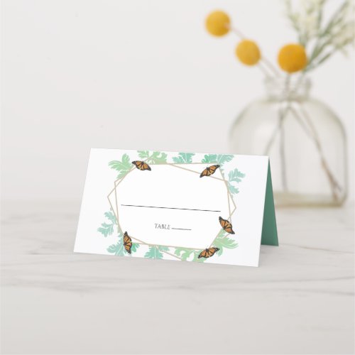 Elegant Monarch Butterfly Wedding Place Card