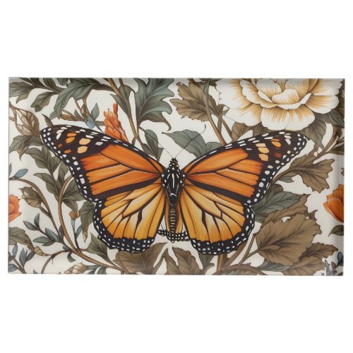 Elegant Monarch Butterfly William Morris Inspired  Place Card Holder