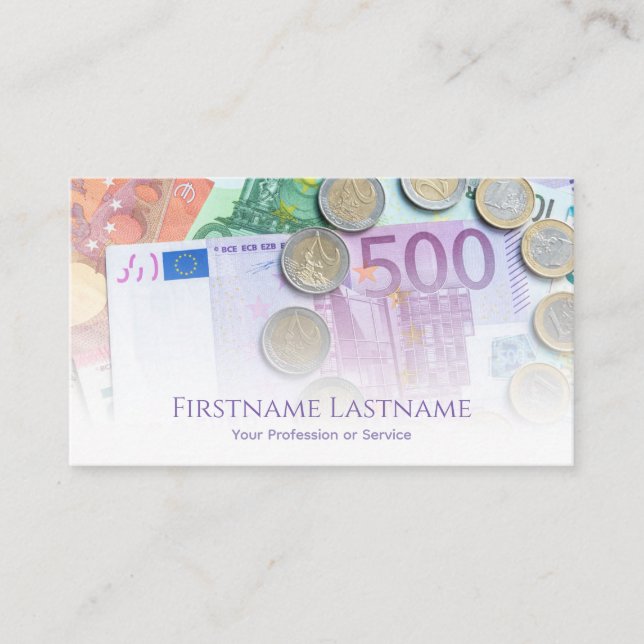Elegant money business card for financial experts (Front)
